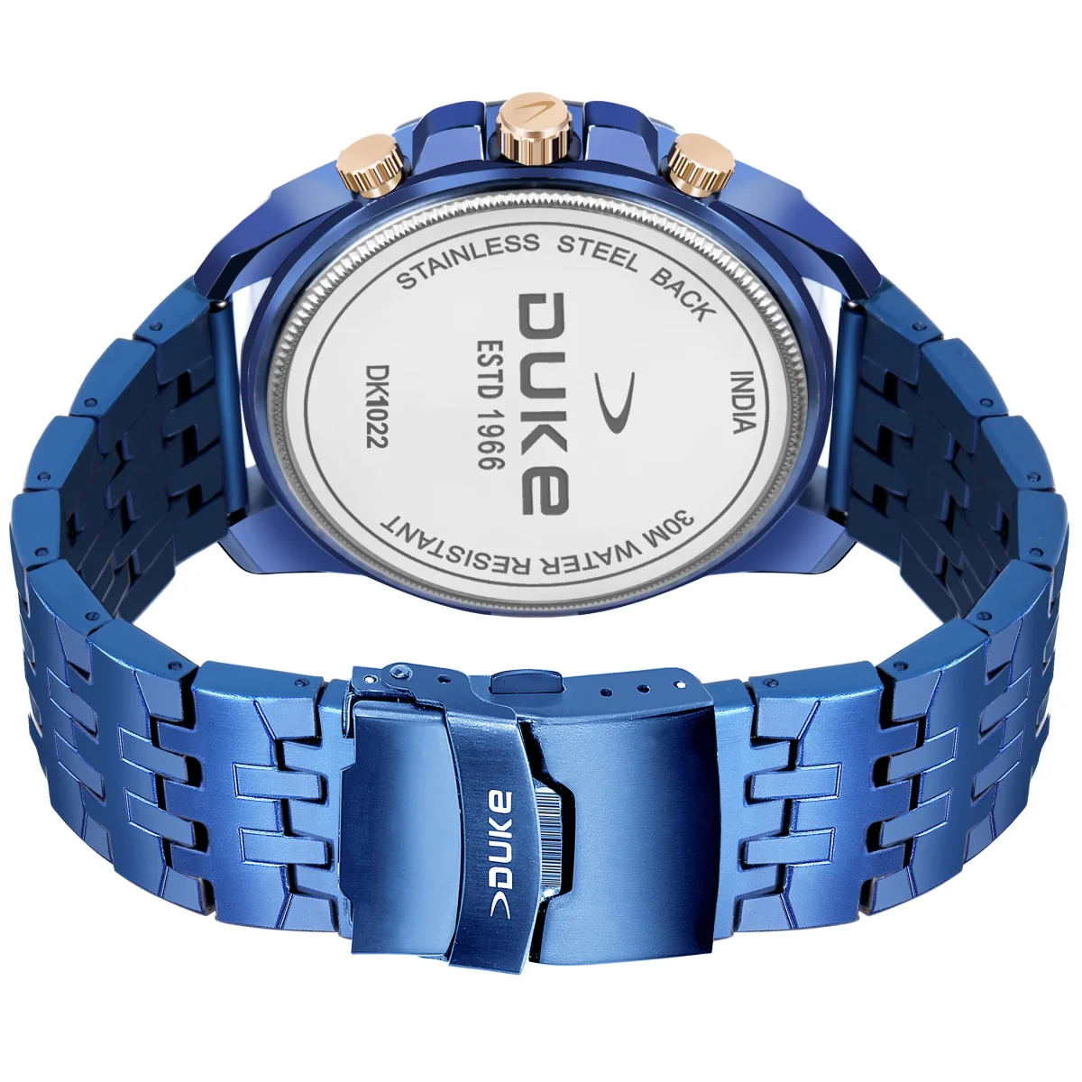 Duke Chronograph Men Watch with Stylish Stainless Steel Blue Dial (DK4010CRM02C) - Image 4