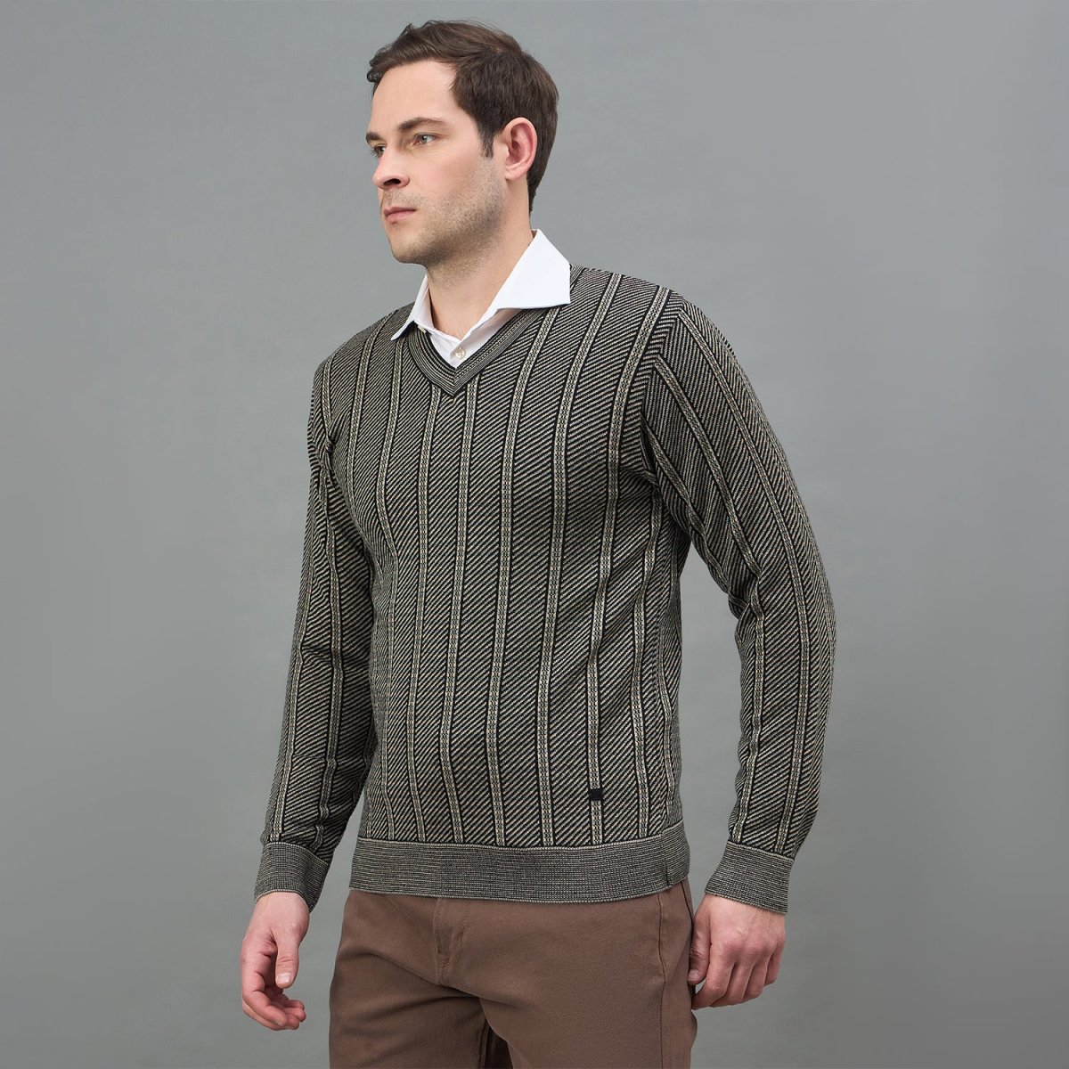 Duke Urban Men Full Sleeve V Neck Regular Sweater (SDS2411) - Image 4
